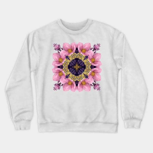 Pink and Purple Hellebore Flowers Crewneck Sweatshirt by machare